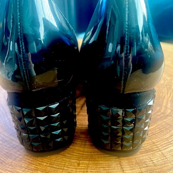 Style EGDE! Kate Spade NY- DANIKA- Black/Patent Crystal-stud block heels 9.5M - Picture 7 of 11